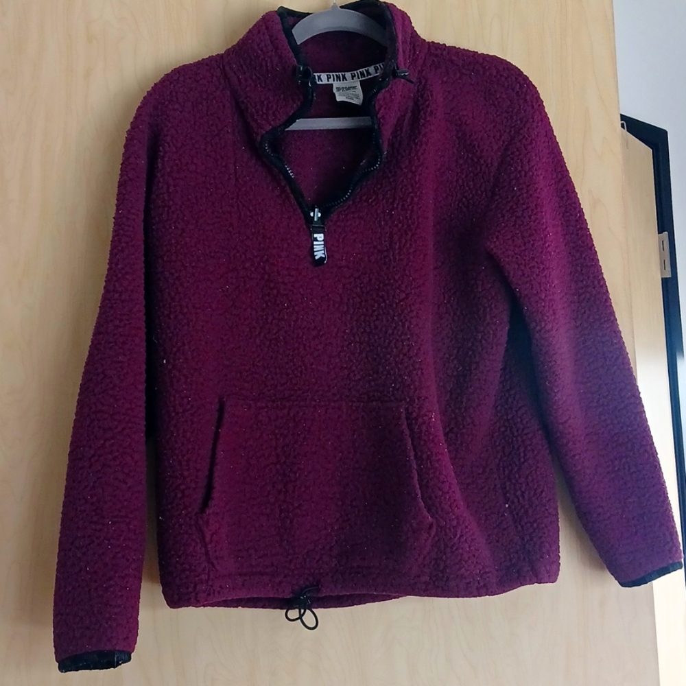 Teddy half zip pullover